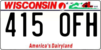 WI license plate 415OFH