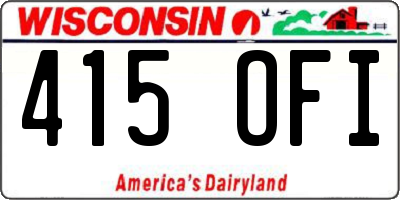 WI license plate 415OFI
