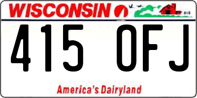 WI license plate 415OFJ