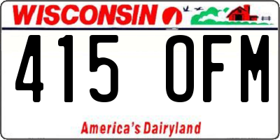 WI license plate 415OFM