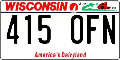 WI license plate 415OFN