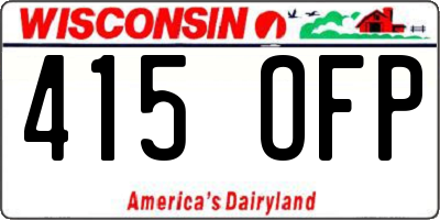 WI license plate 415OFP