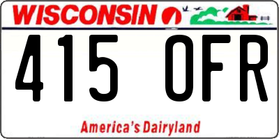 WI license plate 415OFR