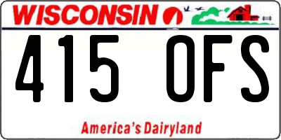 WI license plate 415OFS