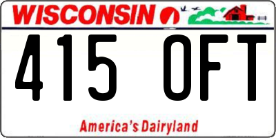WI license plate 415OFT