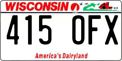 WI license plate 415OFX