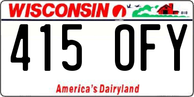 WI license plate 415OFY