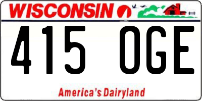 WI license plate 415OGE