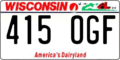 WI license plate 415OGF