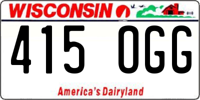 WI license plate 415OGG