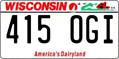 WI license plate 415OGI