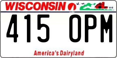 WI license plate 415OPM