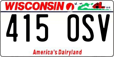 WI license plate 415OSV