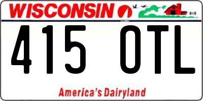 WI license plate 415OTL