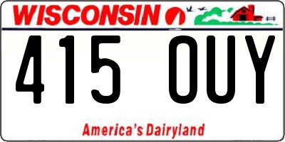 WI license plate 415OUY
