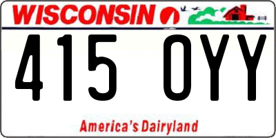 WI license plate 415OYY