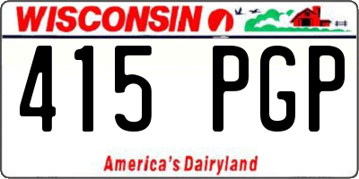 WI license plate 415PGP