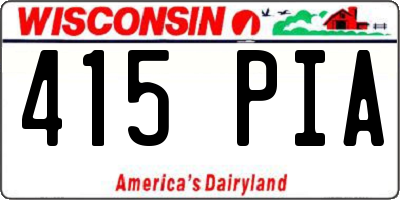 WI license plate 415PIA