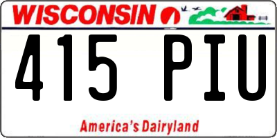 WI license plate 415PIU