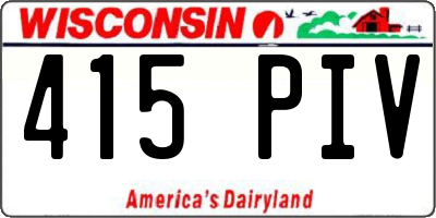 WI license plate 415PIV