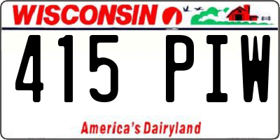 WI license plate 415PIW