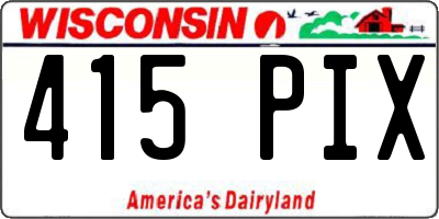 WI license plate 415PIX