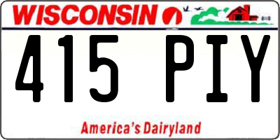 WI license plate 415PIY