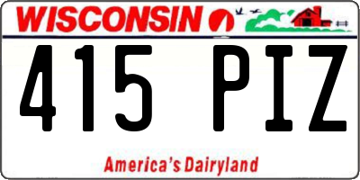 WI license plate 415PIZ