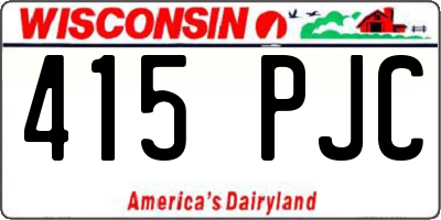 WI license plate 415PJC