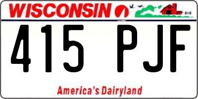 WI license plate 415PJF