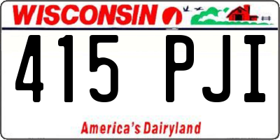 WI license plate 415PJI