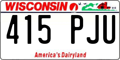 WI license plate 415PJU