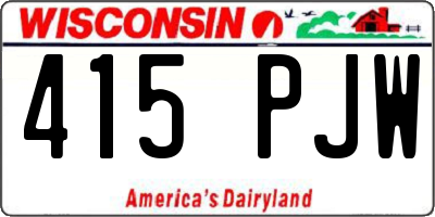 WI license plate 415PJW