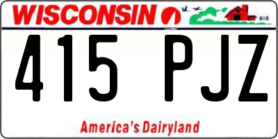 WI license plate 415PJZ