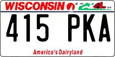 WI license plate 415PKA