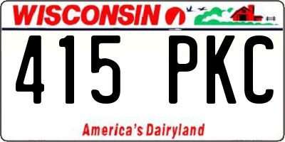 WI license plate 415PKC