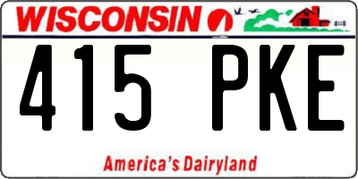 WI license plate 415PKE