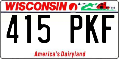 WI license plate 415PKF