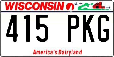 WI license plate 415PKG