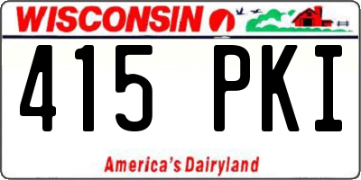 WI license plate 415PKI