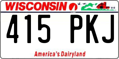 WI license plate 415PKJ