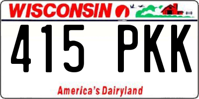 WI license plate 415PKK