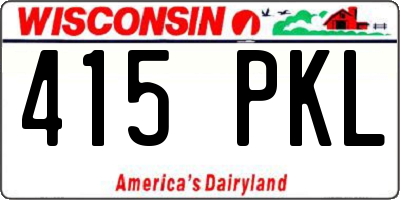 WI license plate 415PKL