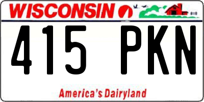 WI license plate 415PKN