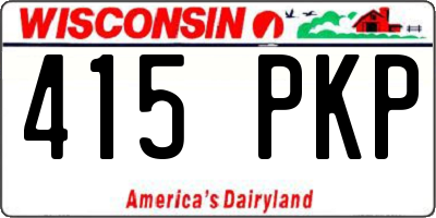WI license plate 415PKP