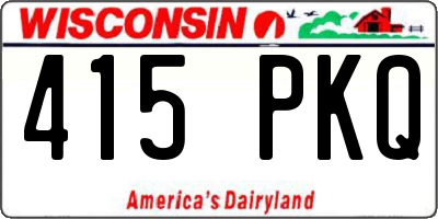 WI license plate 415PKQ