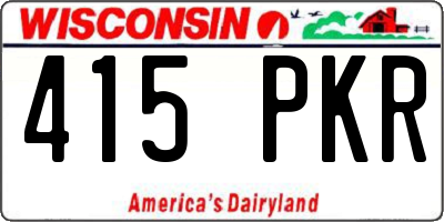 WI license plate 415PKR
