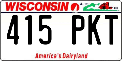 WI license plate 415PKT
