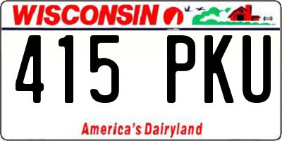 WI license plate 415PKU