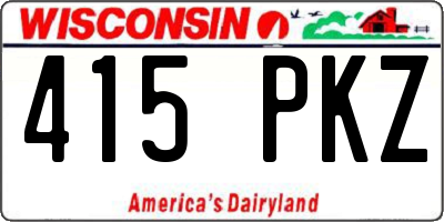 WI license plate 415PKZ
